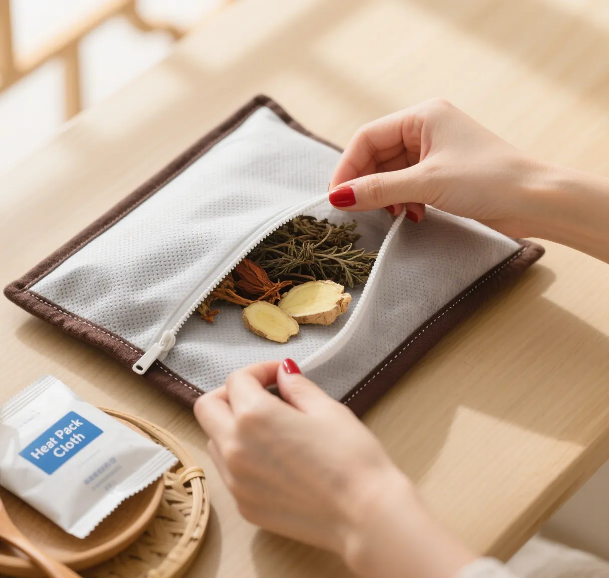 हीटिंग पैक लपेटने के लिए नॉनबुने कपड़े के अनुप्रयोग